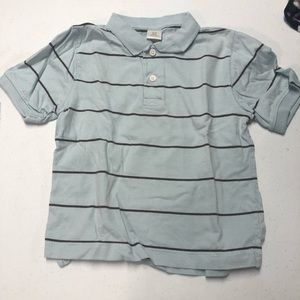 Gymboree Boys Short Sleeve Polo Shirt Light Blue and Brown Stripe Size 5